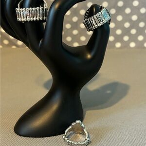 Three elastic adjustable band rings